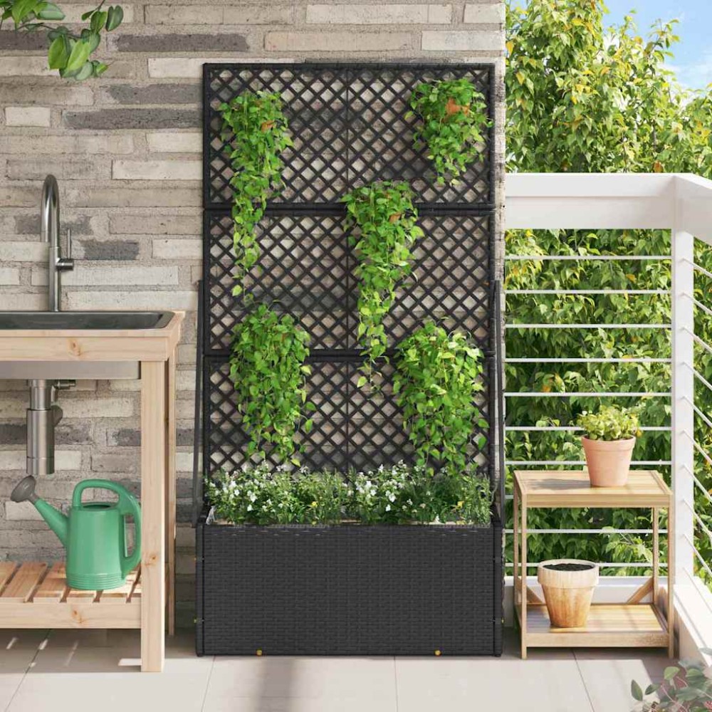 vidaXL Jardinieră Negru 70 x 30 x 135 cm Metal