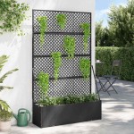 vidaXL Jardinieră Negru 105 x 30 x 170 cm Metal