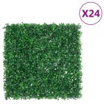 vidaXL Gard din frunze de arbust artificiale, 24 buc., verde, 50x50 cm vidaXL Gard din frunze de arbust artificiale, 24 buc., verde, 50x50 cm