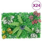  vidaXL Gard din plante artificiale, 24 buc., verde, 40x60 cm