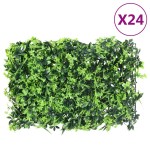 vidaXL Gard din frunze artificiale, 24 buc., verde, 40x60 cm vidaXL Gard din frunze artificiale, 24 buc., verde, 40x60 cm