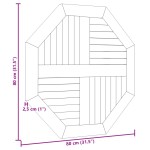vidaXL Blat de masă, 80x80x2,5 cm, octogonal, lemn masiv de tec vidaXL Blat de masă, 80x80x2,5 cm, octogonal, lemn masiv de tec