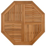 vidaXL Blat de masă, 90x90x2,5 cm, octogonal, lemn masiv de tec