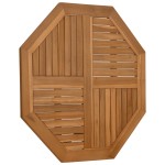 vidaXL Blat de masă, 90x90x2,5 cm, octogonal, lemn masiv de tec