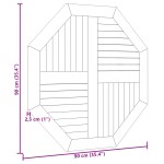 vidaXL Blat de masă, 90x90x2,5 cm, octogonal, lemn masiv de tec