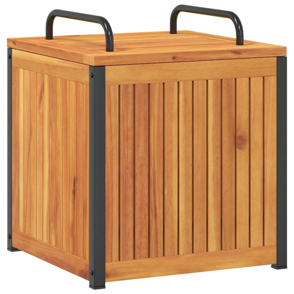 vidaXL Cutie de perne de exterior 45x45x45/53cm lemn masiv acacia/oțel