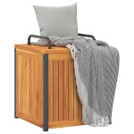 vidaXL Cutie de perne de exterior 45x45x45/53cm lemn masiv acacia/oțel vidaXL Cutie de perne de exterior 45x45x45/53cm lemn masiv acacia/oțel