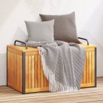 vidaXL Cutie de perne de exterior 85x45x45/53cm lemn masiv acacia/oțel vidaXL Cutie de perne de exterior 85x45x45/53cm lemn masiv acacia/oțel
