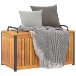 vidaXL Cutie de perne de exterior 85x45x45/53cm lemn masiv acacia/oțel vidaXL Cutie de perne de exterior 85x45x45/53cm lemn masiv acacia/oțel