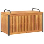vidaXL Cutie de perne de exterior 85x45x45/53cm lemn masiv acacia/oțel vidaXL Cutie de perne de exterior 85x45x45/53cm lemn masiv acacia/oțel