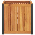 vidaXL Jardinieră de grădină, 45x45x44 cm, lemn masiv acacia/oțel vidaXL Jardinieră de grădină, 45x45x44 cm, lemn masiv acacia/oțel