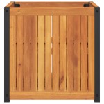 vidaXL Jardinieră de grădină, 45x45x44 cm, lemn masiv acacia/oțel vidaXL Jardinieră de grădină, 45x45x44 cm, lemn masiv acacia/oțel