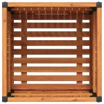 vidaXL Jardinieră de grădină, 45x45x44 cm, lemn masiv acacia/oțel vidaXL Jardinieră de grădină, 45x45x44 cm, lemn masiv acacia/oțel