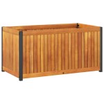 vidaXL Jardinieră de grădină, 85x45x44 cm, lemn masiv acacia/oțel vidaXL Jardinieră de grădină, 85x45x44 cm, lemn masiv acacia/oțel