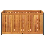 vidaXL Jardinieră de grădină, 85x45x44 cm, lemn masiv acacia/oțel vidaXL Jardinieră de grădină, 85x45x44 cm, lemn masiv acacia/oțel