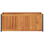 vidaXL Jardinieră de grădină, 110x45x44 cm, lemn masiv acacia/oțel