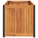 vidaXL Jardinieră de grădină, 110x45x44 cm, lemn masiv acacia/oțel