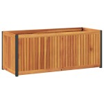 vidaXL Jardinieră de grădină, 110x45x44 cm, lemn masiv acacia/oțel