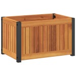 vidaXL Jardinieră de grădină, 45x30x27,5 cm, lemn masiv acacia/oțel vidaXL Jardinieră de grădină, 45x30x27,5 cm, lemn masiv acacia/oțel
