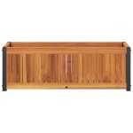 vidaXL Jardinieră de grădină, 80x30x27,5 cm, lemn masiv acacia/oțel vidaXL Jardinieră de grădină, 80x30x27,5 cm, lemn masiv acacia/oțel