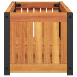 vidaXL Jardinieră de grădină, 80x30x27,5 cm, lemn masiv acacia/oțel vidaXL Jardinieră de grădină, 80x30x27,5 cm, lemn masiv acacia/oțel