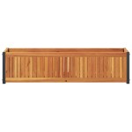 vidaXL Jardinieră de grădină, 110x30x27,5 cm, lemn masiv acacia/oțel