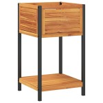 vidaXL Jardinieră de grădină cu raft 45x45x80cm lemn masiv acacia/oțel vidaXL Jardinieră de grădină cu raft 45x45x80cm lemn masiv acacia/oțel