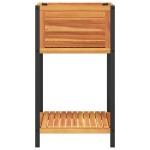 vidaXL Jardinieră de grădină cu raft 45x45x80cm lemn masiv acacia/oțel vidaXL Jardinieră de grădină cu raft 45x45x80cm lemn masiv acacia/oțel