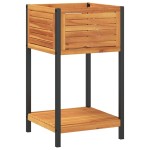 vidaXL Jardinieră de grădină cu raft 45x45x80cm lemn masiv acacia/oțel vidaXL Jardinieră de grădină cu raft 45x45x80cm lemn masiv acacia/oțel