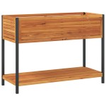 vidaXL Jardinieră grădină cu raft 110x45x80cm lemn masiv acacia/oțel