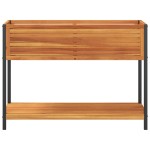 vidaXL Jardinieră grădină cu raft 110x45x80cm lemn masiv acacia/oțel