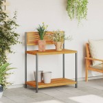vidaXL Masa de lucru de grădină 90x50x110 cm lemn masiv acacia și oțel vidaXL Masa de lucru de grădină 90x50x110 cm lemn masiv acacia și oțel