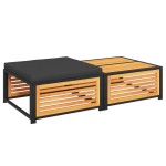 vidaXL Masă de grădină cu taburet, lemn masiv de acacia vidaXL Masă de grădină cu taburet, lemn masiv de acacia