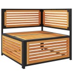 vidaXL Canapea de colț de grădină, cu perne, lemn masiv acacia vidaXL Canapea de colț de grădină, cu perne, lemn masiv acacia