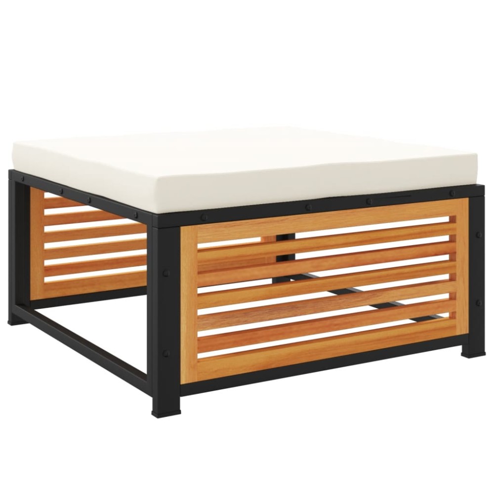 vidaXL Taburet de grădină cu pernă 68x68x30 cm lemn masiv acacia