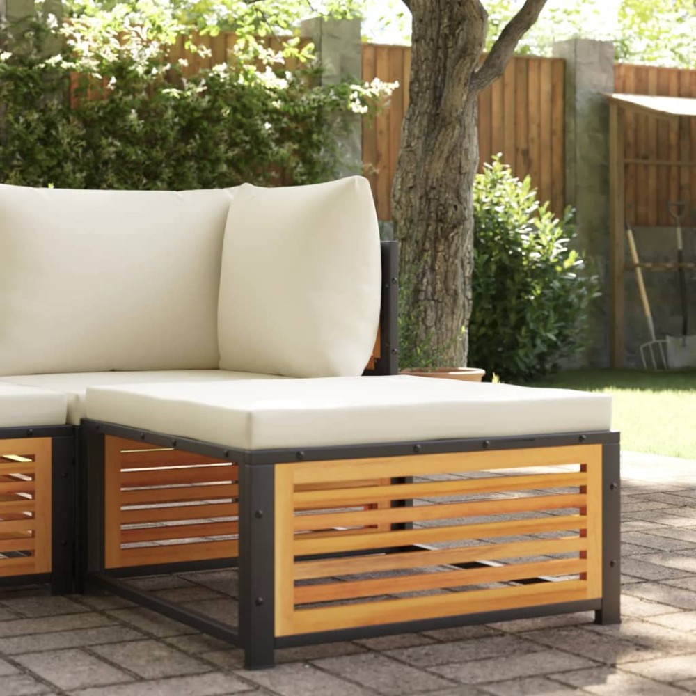 vidaXL Taburet de grădină cu pernă 68x68x30 cm lemn masiv acacia