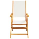 vidaXL Scaune de grădină 2 buc., alb crem, lemn masiv acacia și textil vidaXL Scaune de grădină 2 buc., alb crem, lemn masiv acacia și textil