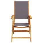 vidaXL Scaune de grădină 2 buc., antracit, lemn masiv acacia și textil vidaXL Scaune de grădină 2 buc., antracit, lemn masiv acacia și textil