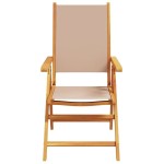 vidaXL Scaune de grădină 2 buc., taupe, lemn masiv acacia și textil vidaXL Scaune de grădină 2 buc., taupe, lemn masiv acacia și textil