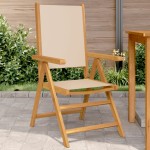 vidaXL Scaune de grădină 2 buc., bej, lemn masiv acacia și textil vidaXL Scaune de grădină 2 buc., bej, lemn masiv acacia și textil