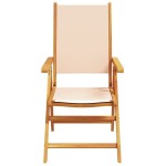 vidaXL Scaune de grădină 2 buc., bej, lemn masiv acacia și textil vidaXL Scaune de grădină 2 buc., bej, lemn masiv acacia și textil