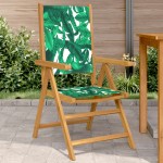 vidaXL Scaune grădină 2 buc., model frunze, lemn masiv acacia textil vidaXL Scaune grădină 2 buc., model frunze, lemn masiv acacia textil
