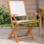 vidaXL Scaune de grădină 2 buc., alb crem, lemn masiv acacia și textil vidaXL Scaune de grădină 2 buc., alb crem, lemn masiv acacia și textil