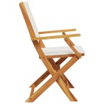 vidaXL Scaune de grădină 2 buc., alb crem, lemn masiv acacia și textil vidaXL Scaune de grădină 2 buc., alb crem, lemn masiv acacia și textil