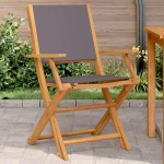 vidaXL Scaune de grădină 2 buc., antracit, lemn masiv acacia și textil vidaXL Scaune de grădină 2 buc., antracit, lemn masiv acacia și textil