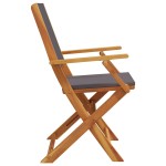 vidaXL Scaune de grădină 2 buc., antracit, lemn masiv acacia și textil vidaXL Scaune de grădină 2 buc., antracit, lemn masiv acacia și textil