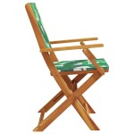 vidaXL Scaune grădină 2 buc., model frunze, lemn masiv acacia textil vidaXL Scaune grădină 2 buc., model frunze, lemn masiv acacia textil