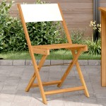 vidaXL Scaune de bistro 2 buc., textil alb crem și lemn masiv acacia vidaXL Scaune de bistro 2 buc., textil alb crem și lemn masiv acacia