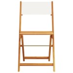 vidaXL Scaune de bistro 2 buc., textil alb crem și lemn masiv acacia vidaXL Scaune de bistro 2 buc., textil alb crem și lemn masiv acacia