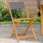 vidaXL Scaune bistro 2 buc., antracit, lemn masiv acacia și textil vidaXL Scaune bistro 2 buc., antracit, lemn masiv acacia și textil
